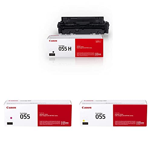 Canon Genuine Toner - 055 Black, Magenta & Yellow Cartridges (1 Pack Each)