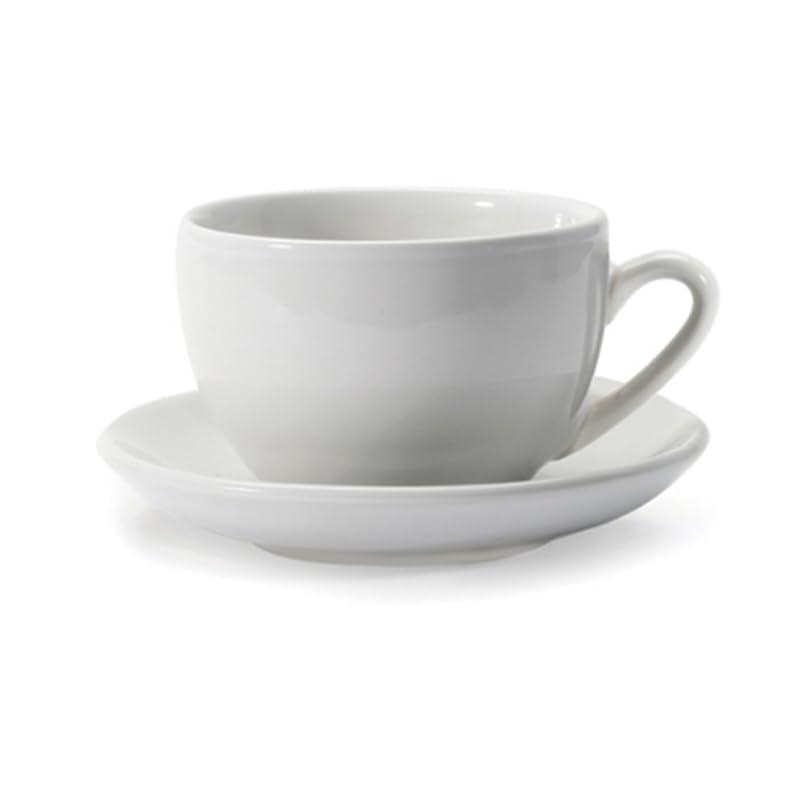 Danesco Coffee & Tea Cup & Saucer 11.5oz White Porcelain