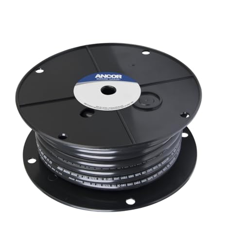 Ancor 116002 1/0 Black Tinned Battery Cable 25ft