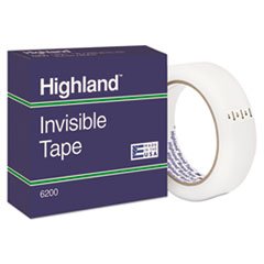 Highland Matte-Finish Invisible Tape, 1 Inch x 72 Yards, 3-Inch Core (6200)