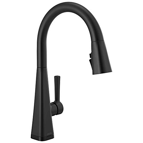 Delta Lenta Matte Black Touch Kitchen Faucet 19802TZ-BL-DST