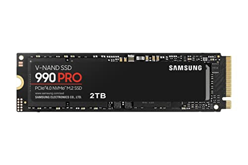 Samsung 990 PRO NVMe M.2 SSD, 2 TB, PCIe 4.0, 7,450 MB/s Read, 6,900 MB/s Write, Internal SSD, for Gaming and Video Editing, MZ-V9P2T0BW