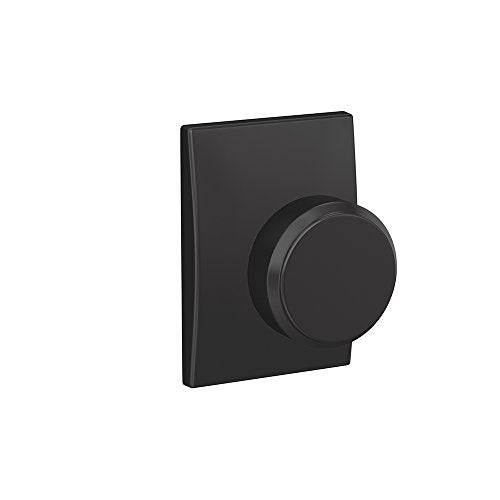 SCHLAGE Custom FC172 BWE 622 CEN Bowery Non-Turning Knob with Century Trim, Matte Black