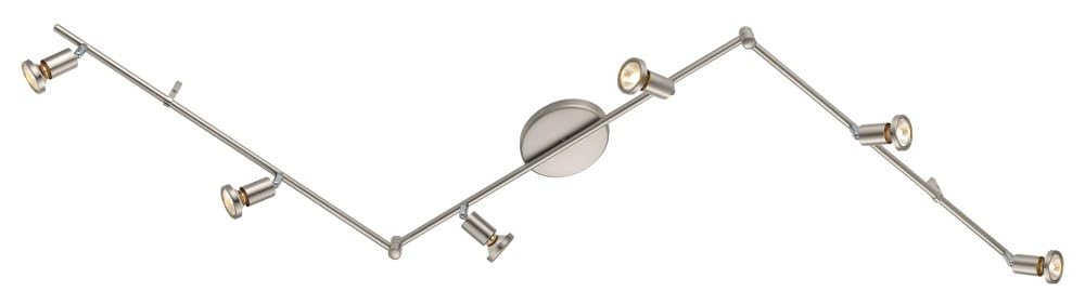 EGLO Buzz 74" Track Light 6-LED Dimmable Adjustable Wall and Ceiling Fixture for Kitchen Island, Hallway, and Dinning Room, Satin Nickel