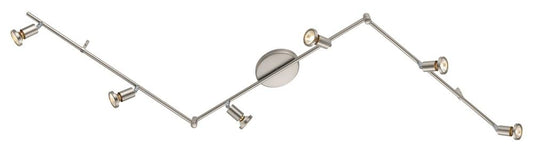 EGLO Buzz 74" Track Light 6-LED Dimmable Adjustable Wall and Ceiling Fixture for Kitchen Island, Hallway, and Dinning Room, Satin Nickel
