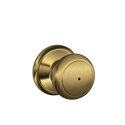 Schlage Andover F10AND609 Door Knob Antique Brass