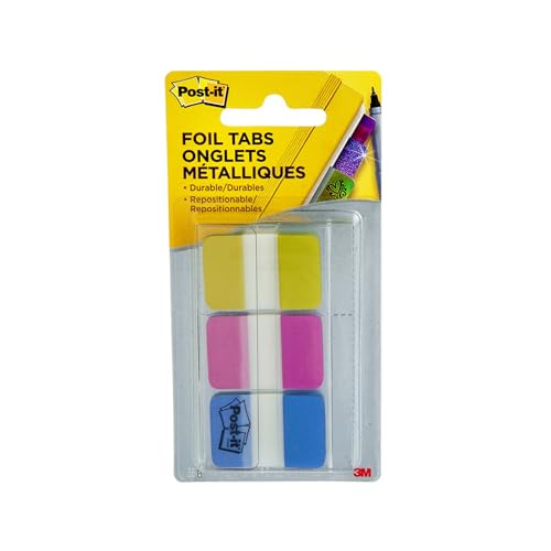 Post-it Foil Tabs, Iridescent Colors, 36 Tabs/Pack, 1 in x 1.5 in (686-FLOPBT)