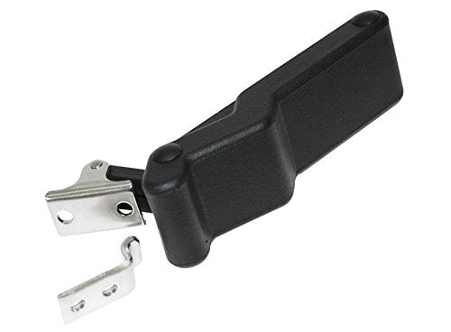 Southco C7-10 Soft Thermoplastic Elastomer Small Flexible Cover Over Center Draw Latches with Concealed Keeper, Non Locking, 4-5/32" Length, with Screws, Acetal Copolymer