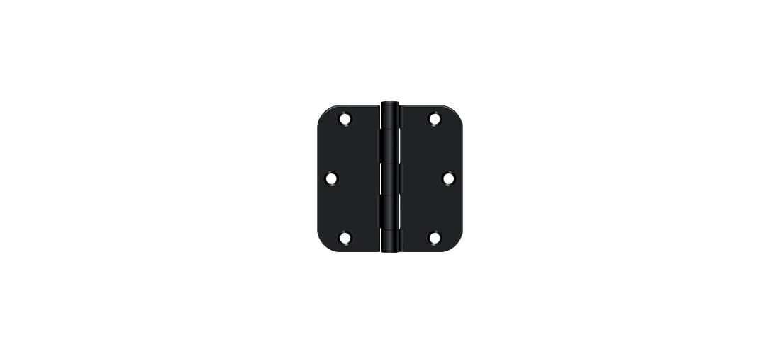 Deltana S35R51B 3-1/2"x 3-1/2"x 5/8" Radius Hinge, Residential Thickness, Flat Black Finish