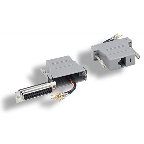 CableWholesale DB25 Female to RJ45 Modular Adapter Gray
