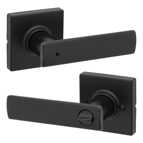 Kwikset Breton Privacy Door Lever 93002-021 Matte Black