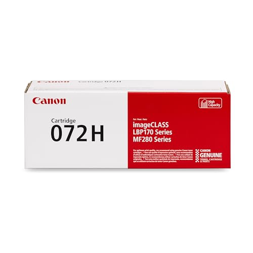 Canon Genuine 072 Black Toner Cartridge High Capacity Compatible with MF280 Series and LBP172dw