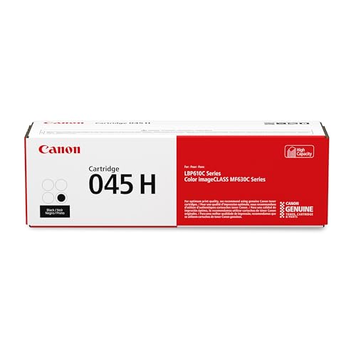 Canon Genuine 045 Black Toner Cartridge High Capacity Compatible with LBP612Cdw, MF632Cdw, MF634Cdw