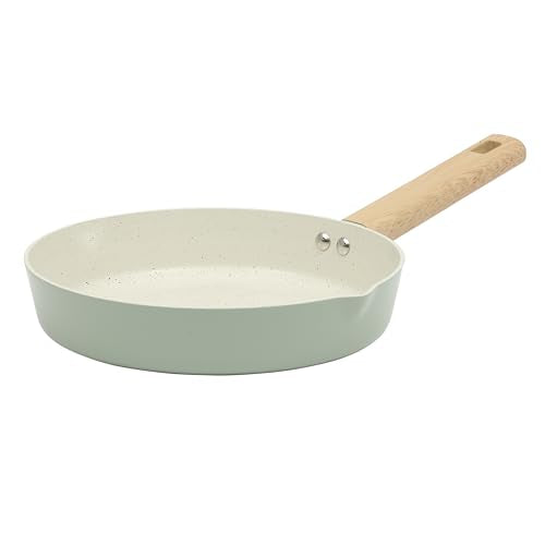 Gibson Home Marbleton 9.5 Inch Aluminum Cookware Non-Toxic Premium Ceramic Non Stick Frying Pan, Kitchen Egg, Omelet, Pots, Sage Green, Induction Safe
