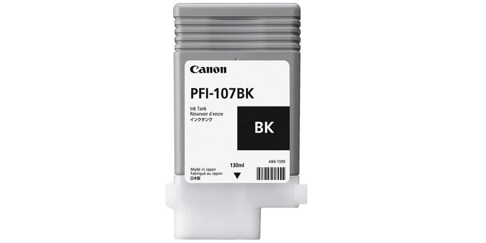 Canon Brand Name PFI-107BK Black Ink 130ml iPF680 685 780 785 6705B001