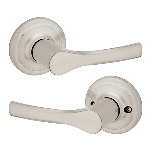Kwikset Henley Passage Door Lever Satin Nickel