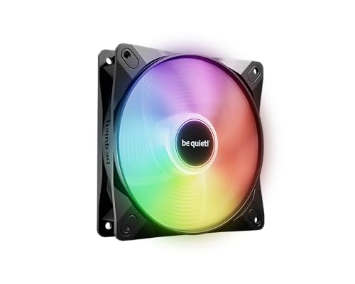 be quiet! Light Wings LX 120mm PWM Reverse Black Fan, Optimized and Reversed Blades, ARGB LEDs, Extraordinary air Pressure, Ideal as Side or Bottom Intake, Illuminated hub, Frosted Fan Blades