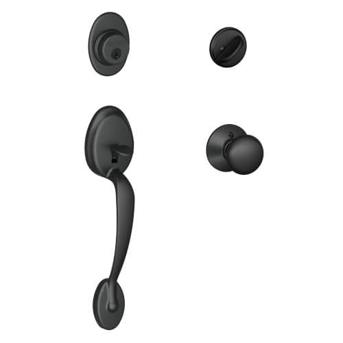 Schlage Plymouth F60PLY622PLY Handleset Matte Black