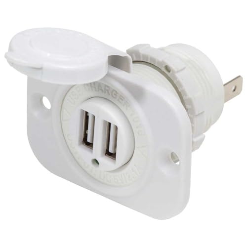 Blue Sea Systems 1016200 12V DC Dual USB Charger Socket, White
