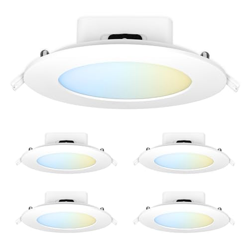 Feit Electric 6" LED Canless Recessed Downights with Integrated Jbox, 75W Equivalent, Dimmable, 5CCT Selectable White, 90 CRI, 800 Lumens, LEDR56JBX/6WYCA/4, 4 Pack