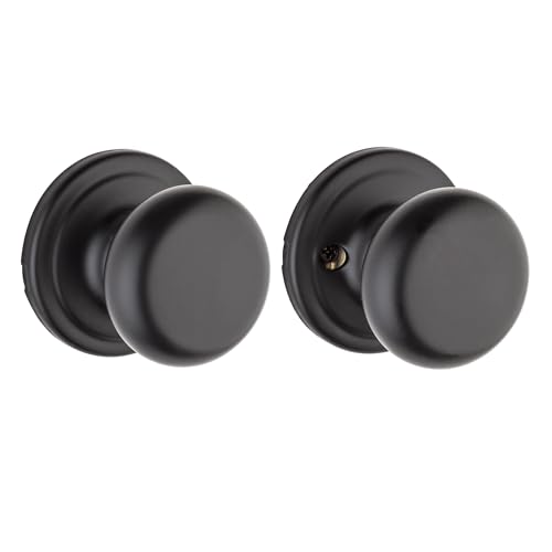Kwikset Hancock Passage Door Knob Matte Black