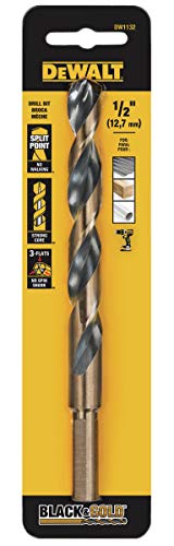 DEWALT DW1132 1/2" Black & Gold Drill Bit