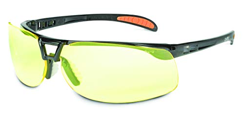 Honeywell S4222HS Uvex Protégé Safety Glass with Black Frame, Capacity, Volume, Standard, Amber