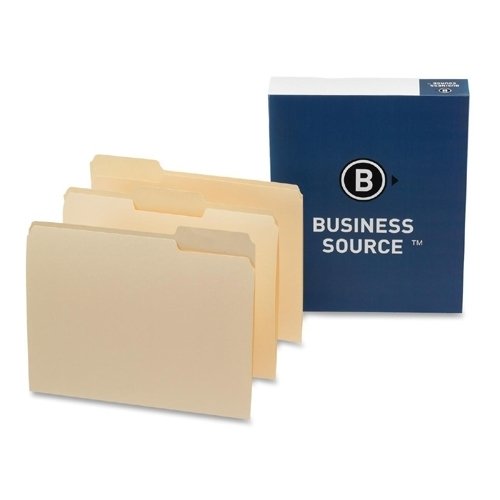 Business Source File Folders,11 Pt,1/3 Cut Asst Tab,Letter,100/BX,Manila (Units per case: 3)