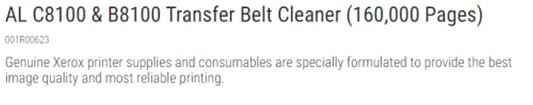 Xerox AltaLink Transfer Belt Cleaner 160,000 Yield
