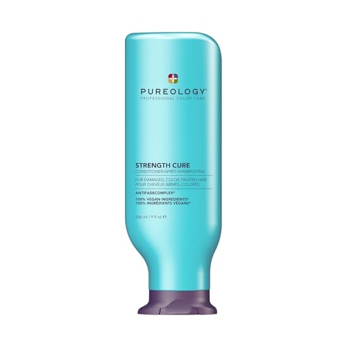 Pureology Strength Cure Conditioner - For Damaged or Color Treated Hair, Hair Strengthening & Prevents Breakage, Vegan & Sulfate-Free, 9 Fl Oz