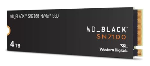 WD_Black SN7100 4TB NVMe SSD - Gen4 PCIe, M.2 2280, Up to 7,000 MB/s Read Speed, Up to 6,700 MB/s Write Speed, Next Gen TLC 3D NAND, for Laptops, Handheld Gaming Devices - WDS400T4X0E