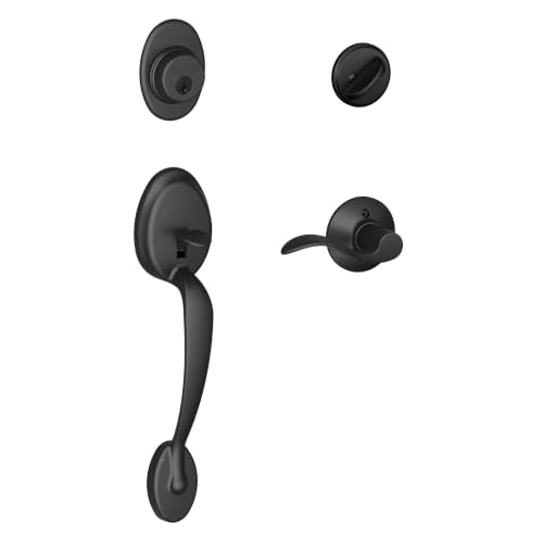 Schlage Plymouth Handleset Matte Black F60 PLY 622 ACC LH