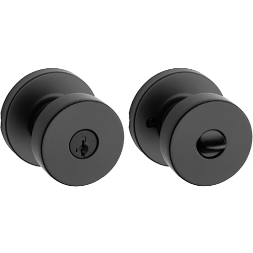Kwikset Pismo Keyed Entry Door Knob Matte Black