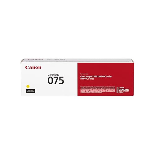 Canon Genuine 075 Yellow Toner Cartridge Compatible with MF660 Series and LBP640 Series Laser Printers