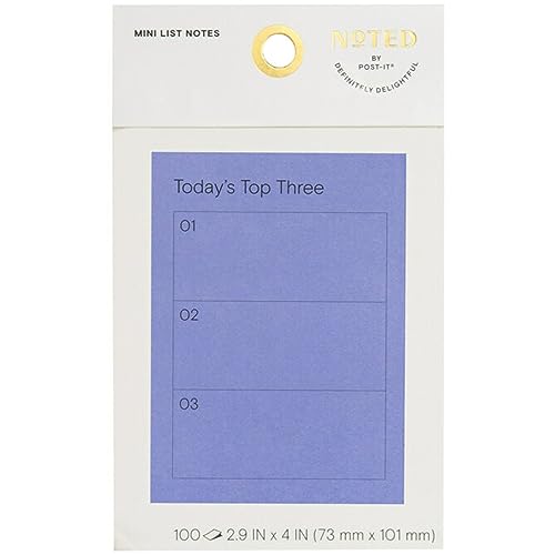 Noted by Post-it® Habit Tracker Notes, 100 Total Notes, 4" x 2-15/16", Periwinkle