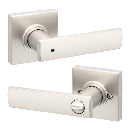 Kwikset Breton Privacy Door Lever 93002-019 Satin Nickel