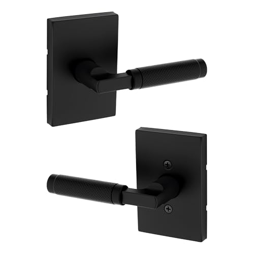 Kwikset Prava Passage Knurled Door Lever, Matte Black
