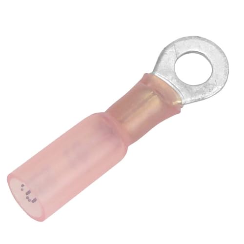 Pacer TE18-10R-100 Heat Shrink Ring Terminal #10 Stud 22-18 AWG