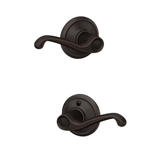 Schlage Flair F10 Hall & Closet Lever 716 Aged Bronze