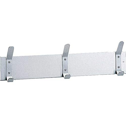 Bobrick 232x24 304 Stainless Steel Hook Strip, Satin Finish, 24" Length x 2-1/4" Width x 6-1/2" Height