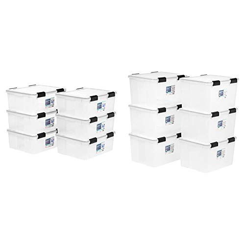 IRIS Weathertight Storage Box 6 Pack, 30.6 & 46.6 Qt