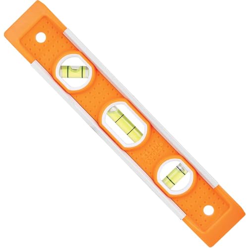 Klein Tools 935 Level, 9-Inch Magnetic Torpedo Level with 0/45/90 Degree Vials and V-groove, Tapered Nose