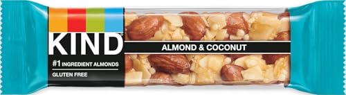 KIND Bars, Almond Coconut, Gluten Free, Low Sugar, 1 Count,Pack of 1