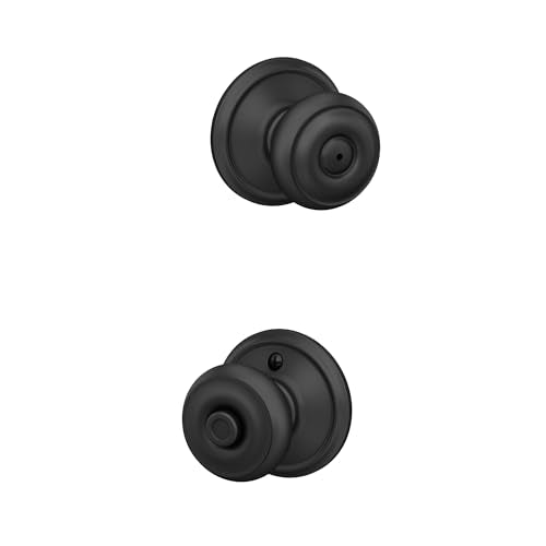 Schlage F40GEO622WKF Wakefield Collection Georgian Privacy Knob, Matte Black