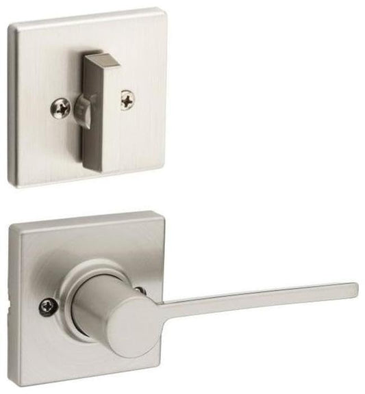 Kwikset 966LRLSQTLH.UNIV Ladera Left Handed Lever Single Cylinder Interior Pack with Square Rose for Handlesets - Satin Nickel