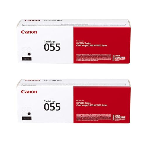Canon 2 Pack CRG 055 Standard Capacity Toner Cartridge for MF743 & MF741 Printers, Black
