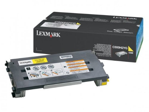 Lexmark C500H2YG OEM Toner Cartridge: Yellow Yields 3,000 Pages
