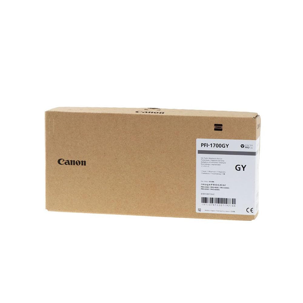 Canon PFI-1700 (0781C001AA) Standard Yield Ink Cartridge (Gray) in Retail Packaging