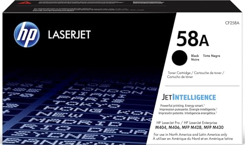 HP 58A Black Toner Cartridge | Works with HP LaserJet Enterprise M406 Series, MFP M430 Series, Pro M404 Series, M428 Series | CF258A