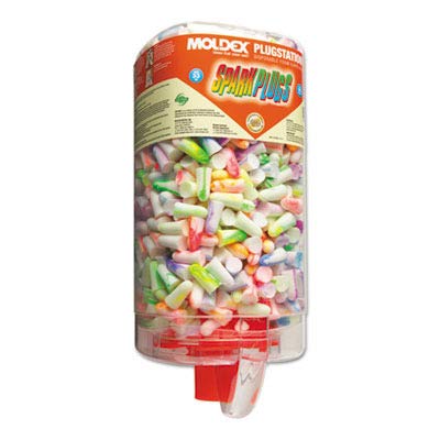 Moldex 6645 SparkPlugs PlugStation Earplug Dispenser, Cordless, 33NRR, Asst, 500 Pair
